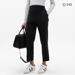 Athleta Black Cropped Straight-Leg Pants